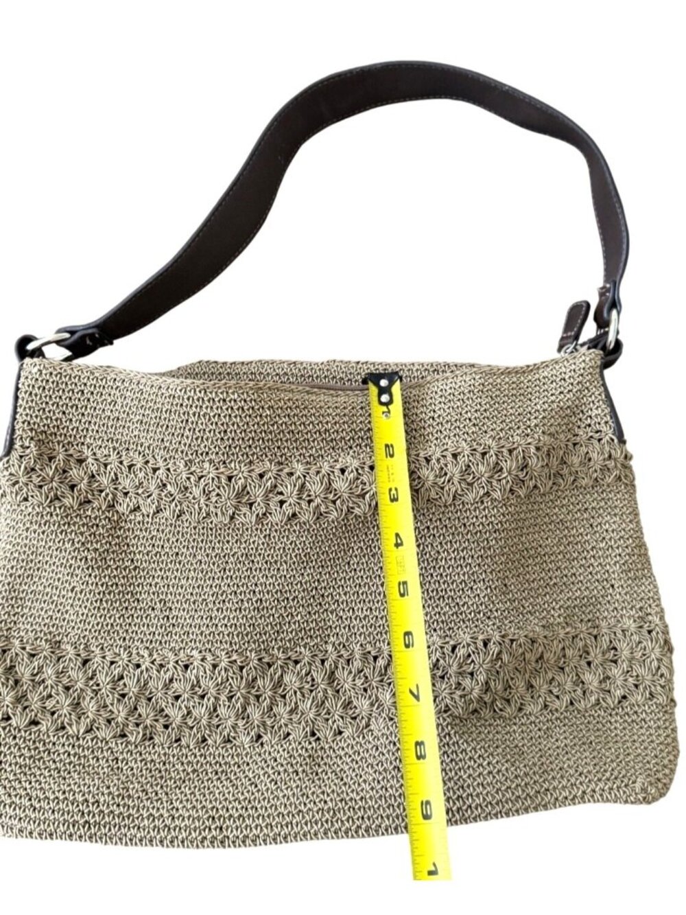 Vintage Boho Crochet Shoulder Bag & Matching Change Pouch Beach Vibe - Picture 6 of 9